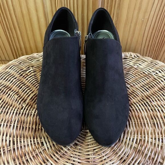 X Appeal Austen brown zip up ankle bootie heel pump shoe size 8.5 8 1/2 - Picture 3 of 6